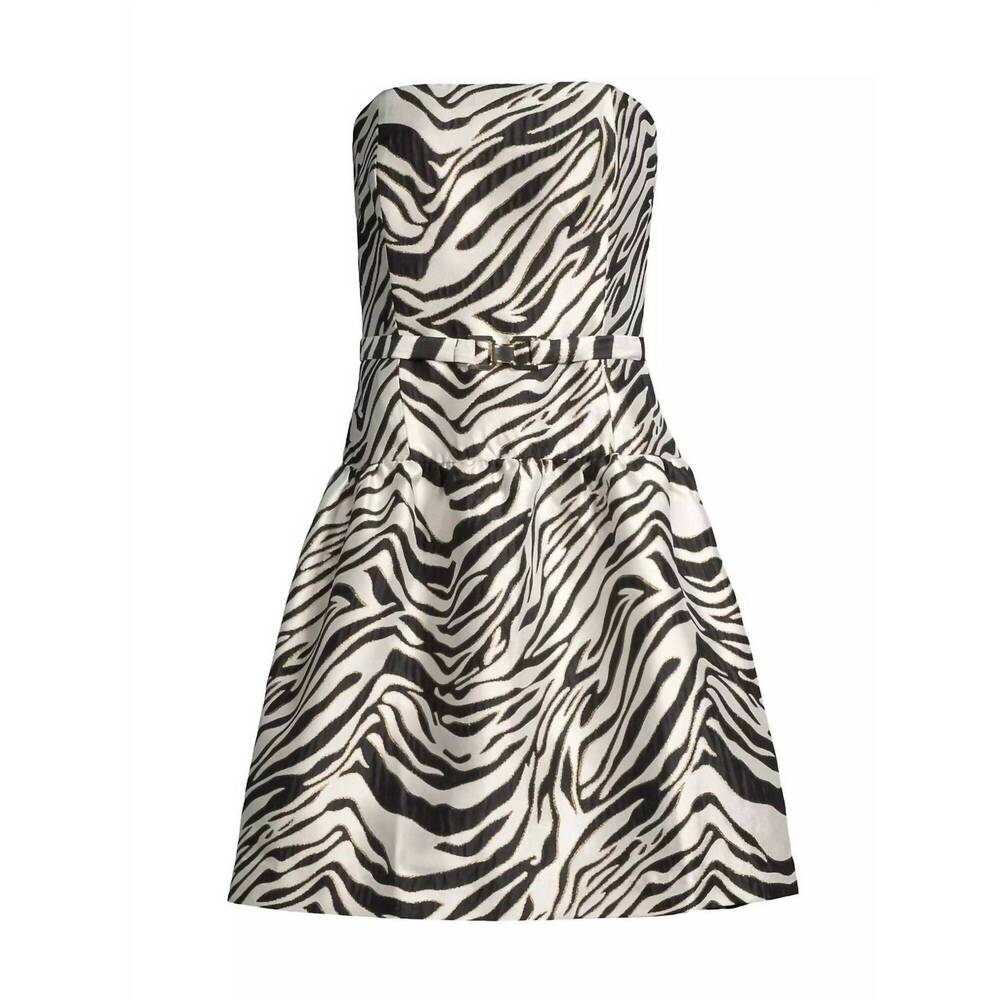 NEW LILLY PULITZER akela strapless jacquard dress in black zebra - Picture 6 of 6